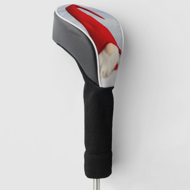 Scandinavian Christmas Gnome Golf Head Cover (Angled)