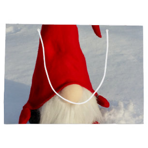 Scandinavian Christmas Gnome Large Gift Bag
