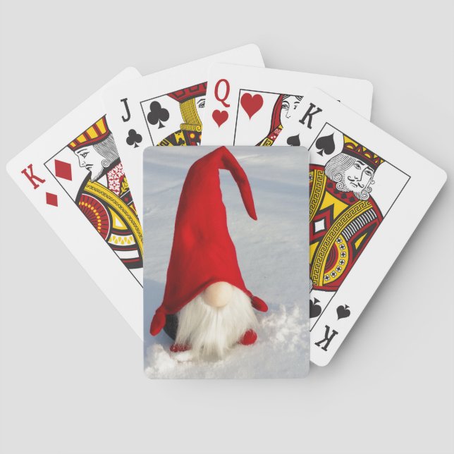 Scandinavian Christmas Gnome Playing Cards (Back)