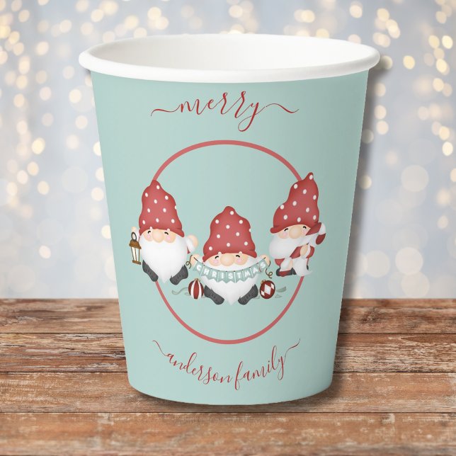 Scandinavian Christmas Gnomes Paper Cups (Creator Uploaded)