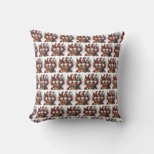 Scandinavian Christmas Gnomes Throw Pillow
