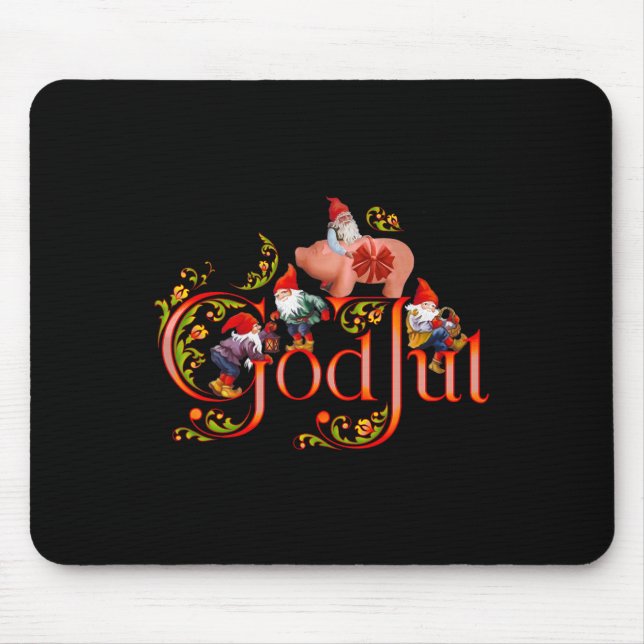 Scandinavian Christmas God Jul Marzipan Pig  Mouse Pad (Front)