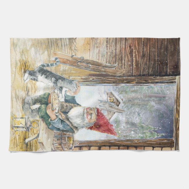 Scandinavian Christmas  Kitchen Towel (Horizontal)