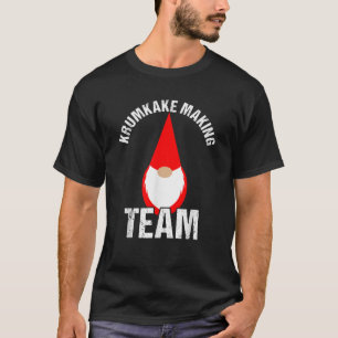 Scandinavian Christmas Krumkake Making Team Gnome  T-Shirt