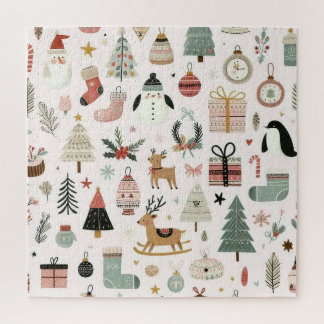 Scandinavian Christmas Pattern Puzzle (Vertical)