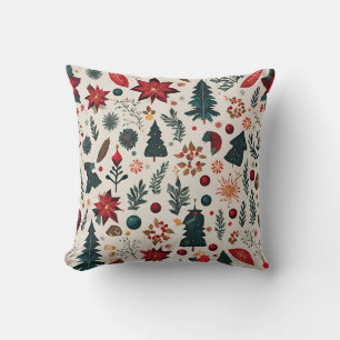 Scandinavian Christmas pattern Throw Pillow