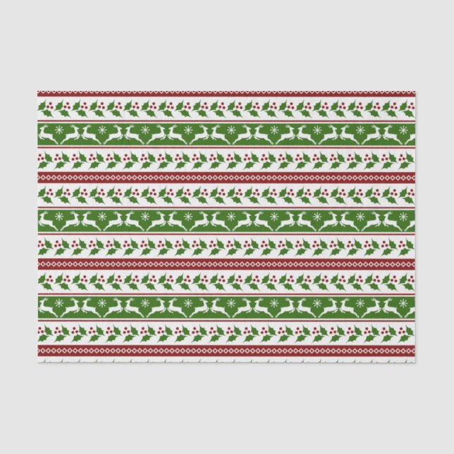 Scandinavian Christmas Reindeer Tissue Paper (Front)