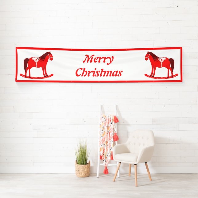 Scandinavian Christmas Rocking Horse Custom Banner (Insitu)