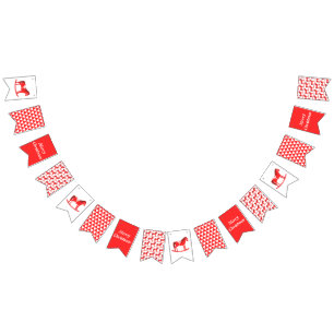 Scandinavian Christmas Rocking Horse Custom Bunting Flags