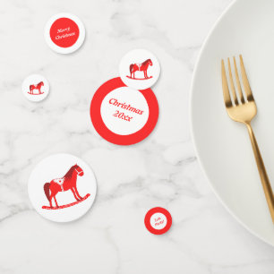 Scandinavian Christmas Rocking Horse Custom Confetti