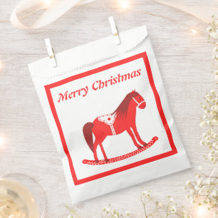 Scandinavian Christmas Rocking Horse Custom Favour Bag