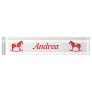 Scandinavian Christmas Rocking Horse Custom Name Nameplate