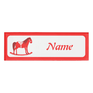 Scandinavian Christmas Rocking Horse Custom Name Tag