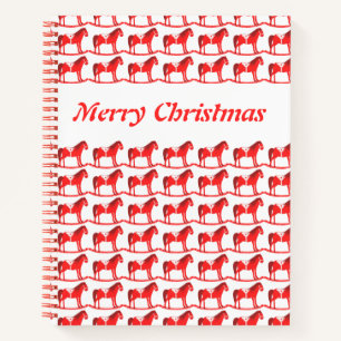 Scandinavian Christmas Rocking Horse Custom Notebook