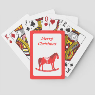 Scandinavian Christmas Rocking Horse Custom Playing Cards