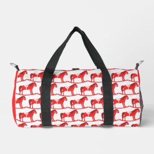 Scandinavian Christmas Rocking Horse Duffle Bag