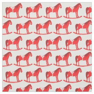 Scandinavian Christmas Rocking Horse Fabric