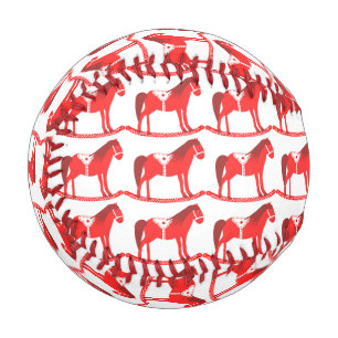 Scandinavian Christmas Rocking Horse Patterned Baseball