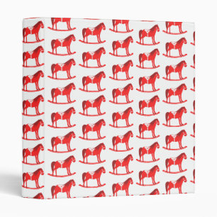 Scandinavian Christmas Rocking Horse Patterned Binder