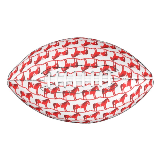 Scandinavian Christmas Rocking Horse Patterned Football (Front)
