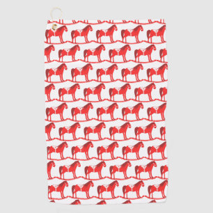 Scandinavian Christmas Rocking Horse Patterned Golf Towel