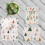 Scandinavian Christmas Trees Nordic Wrapping Paper Sheet<br><div class="desc">This design may be personalized by choosing the Edit Design option. You may also transfer onto other items. Contact me at colorflowcreations@gmail.com or use the chat option at the top of the page if you wish to have this design on another product or need assistance with this design. See more...</div>