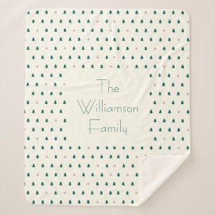 Scandinavian Christmas Trees Pattern Personalized  Sherpa Blanket