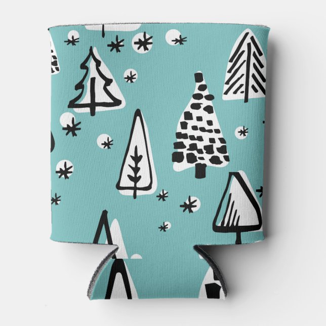 Scandinavian Christmas trees: vintage graphics. Can Cooler (Front)