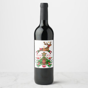 Scandinavian Christmas Wine Label
