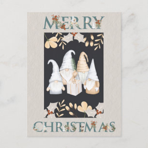 Scandinavian Christmas Winter Gnomes Postcard