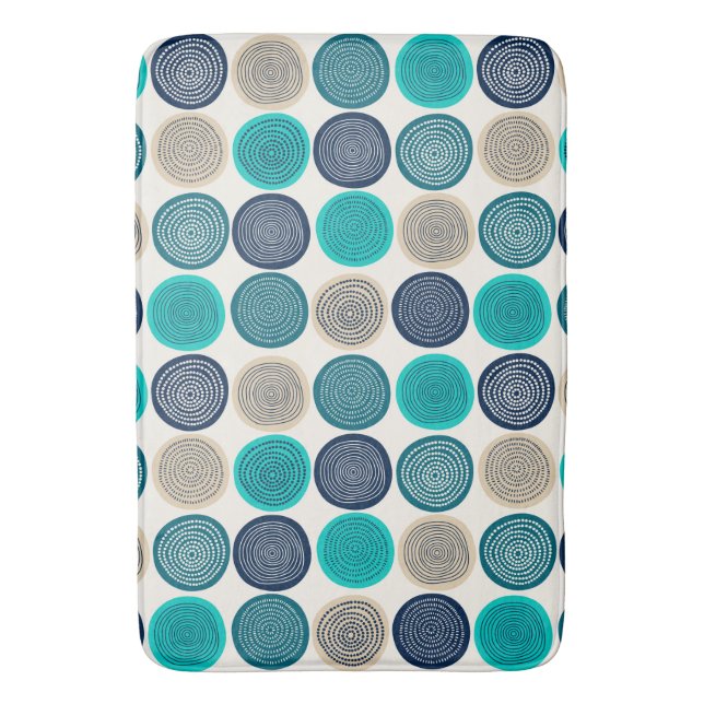 Scandinavian Circle Dots Mandala Pattern 1 Bath Mat (Front Vertical)