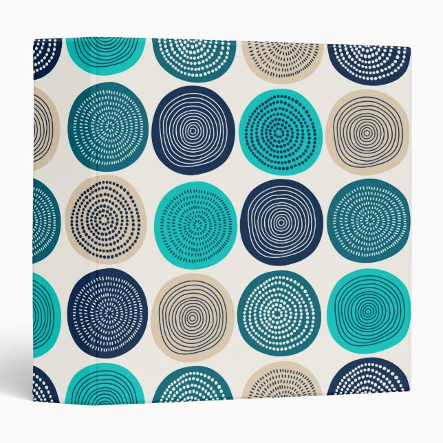 Scandinavian Circle Dots Mandala Pattern 1 Binder (Front/Spine)