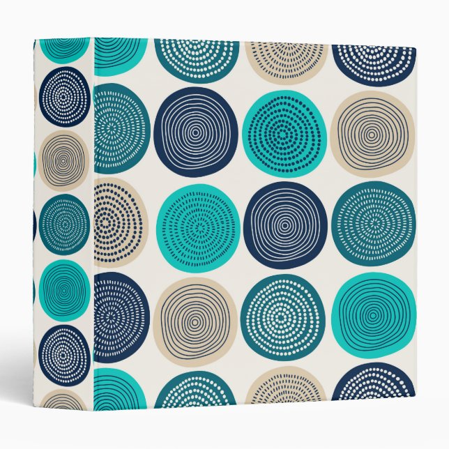 Scandinavian Circle Dots Mandala Pattern 1 Binder (Front/Spine)