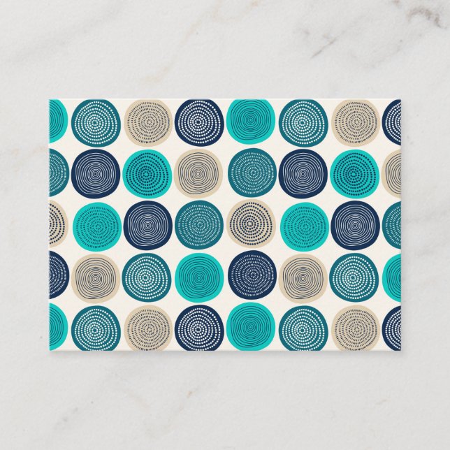 Scandinavian Circle Dots Mandala Pattern 1 Business Card (Front)
