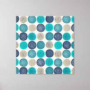 Scandinavian Circle Dots Mandala Pattern 1 Canvas Print