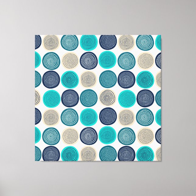 Scandinavian Circle Dots Mandala Pattern 1 Canvas Print (Front)