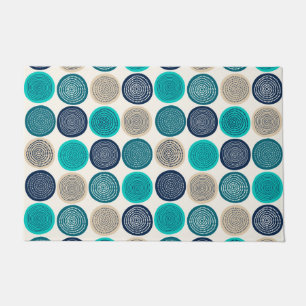 Scandinavian Circle Dots Mandala Pattern 1 Doormat