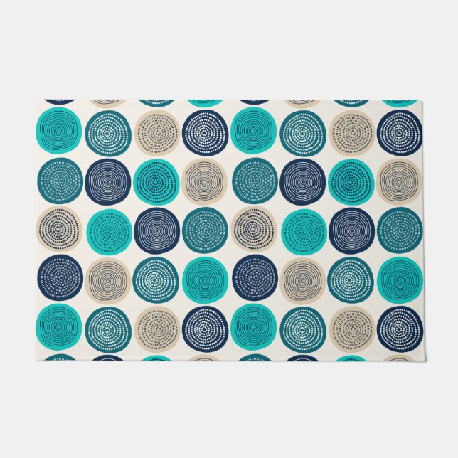 Scandinavian Circle Dots Mandala Pattern 1 Doormat (Front)