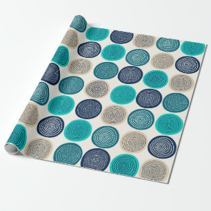 Scandinavian Circle Dots Mandala Pattern 1 Wrapping Paper