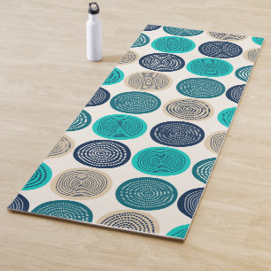 Scandinavian Circle Dots Mandala Pattern 1 Yoga Mat