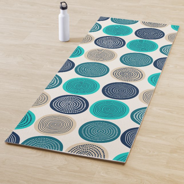 Scandinavian Circle Dots Mandala Pattern 1 Yoga Mat (In Situ)