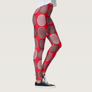 Scandinavian Circle Dots Mandala Pattern 3 Leggings