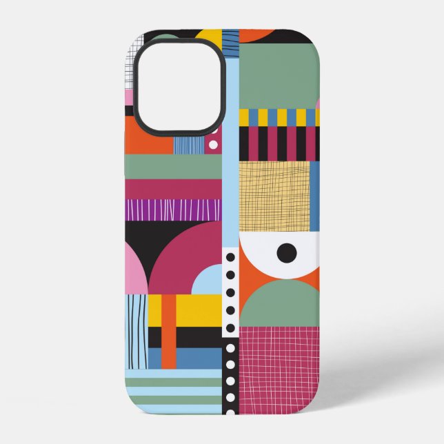 Scandinavian colourful pattern iPhone case (Back)