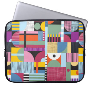 Scandinavian colourful pattern laptop sleeve
