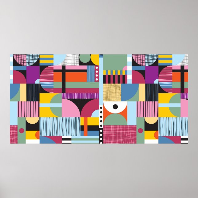 Scandinavian colourful pattern poster (Front)