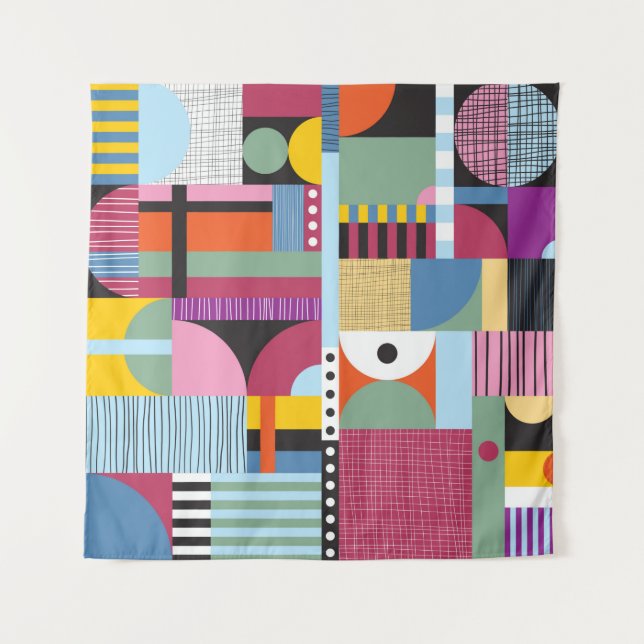Scandinavian colourful pattern tapestry (Front)