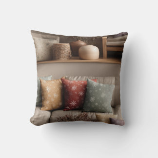 Scandinavian Cozy Living Room Snowflake Throw Pill Pillow