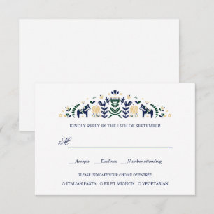 Scandinavian Dala Horse  WEDDING RSVP V1 