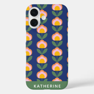 Scandinavian Danish Folk Flower Personalized iPhone 16 Case
