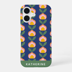 Scandinavian Danish Folk Flower Personalized iPhone 16 Case
